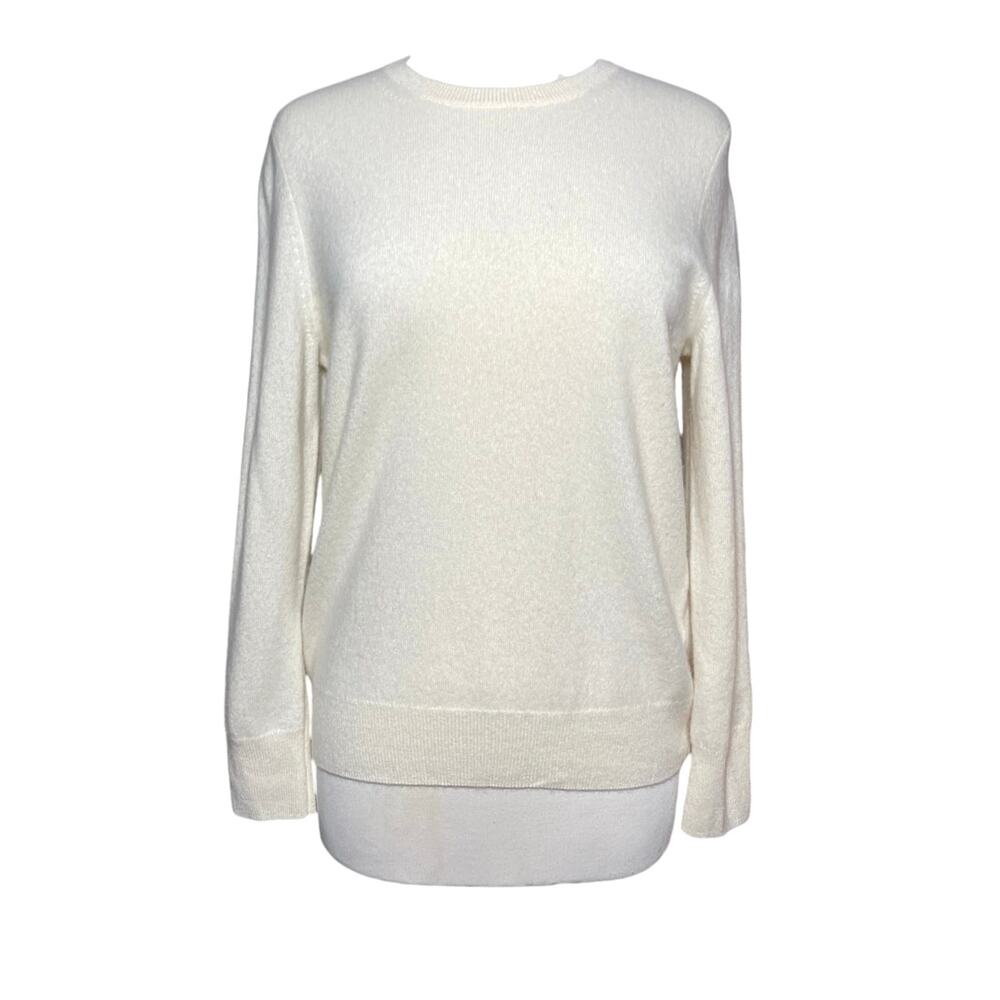 NAADAM Women’s The Original Cashmere Crewneck Sweater in White - Picture 2 of 5